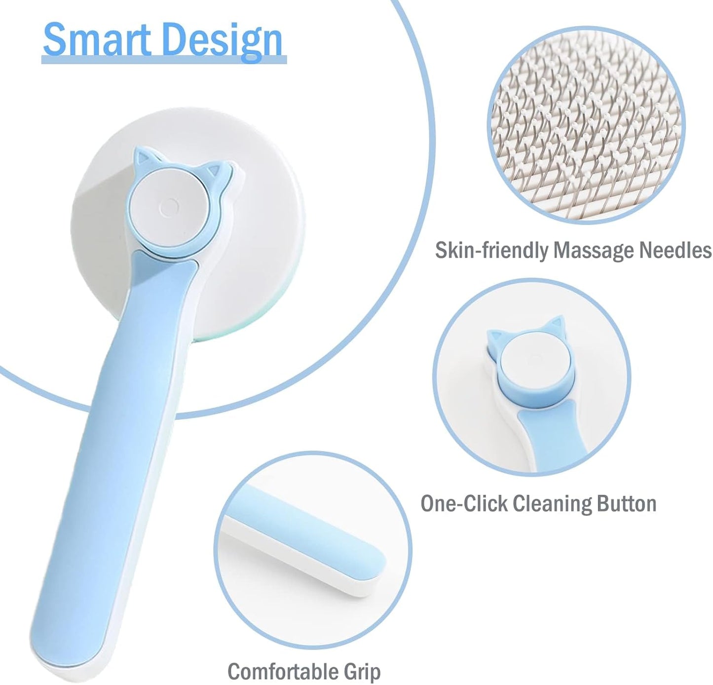 Self-Cleaning Pet Brush for Dogs and Cats, Portable Tool