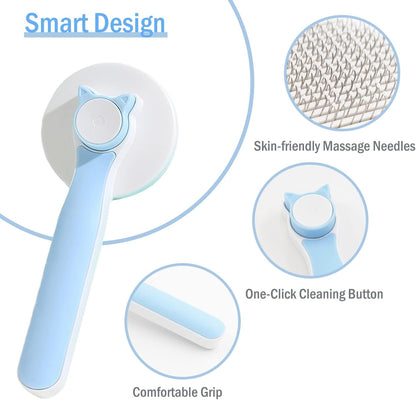 Self-Cleaning Pet Brush for Dogs and Cats, Portable Tool
